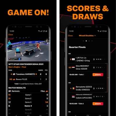 World Table Tennis apps table tennis live