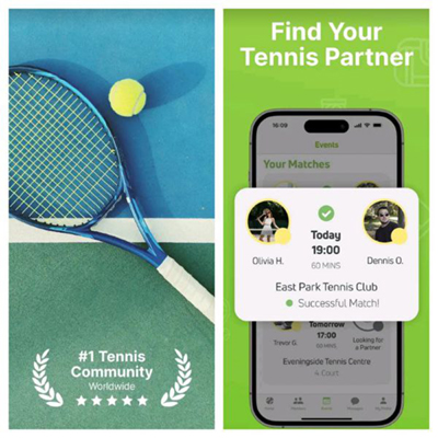 Kort: Find Tennis Partners partners and tennis courts